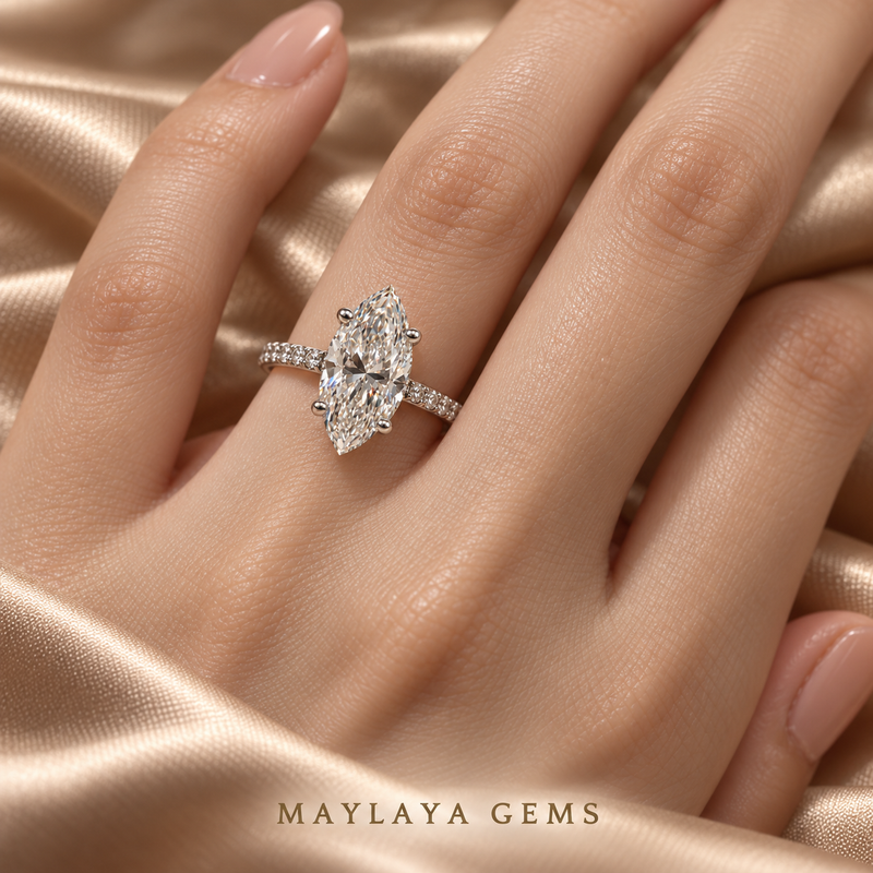 Maylaya Gems M03C ring worn on a model's hand — realistic angle and fit