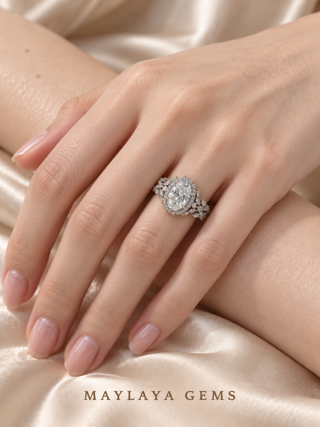 Maylaya Gems M060A ring on a female model hand