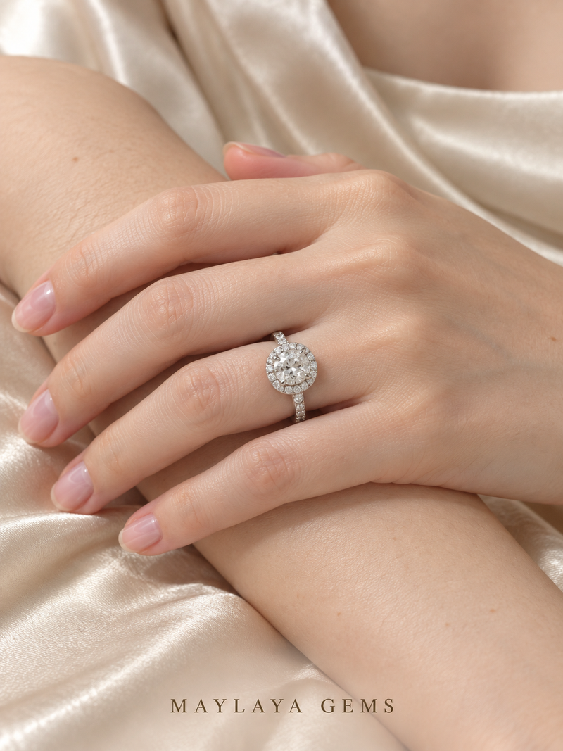 Maylaya Gems M068 ring on a female model hand