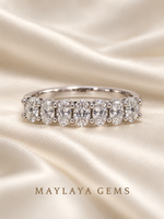 Load image into Gallery viewer, Maylaya Gems M199 — 1.05 ct oval lab-grown diamond band in 9K gold, front view
