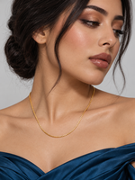 Load image into Gallery viewer, Maylaya Gems 18K Gold Chain — JF014 — AI-generated young adult model in eveningwear / ภาพจำลองนางแบบสวมเครื่องประดับด้วย AI
