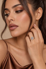Load image into Gallery viewer, Maylaya Gems 9K Gold 1.55 ct Oval Lab-Grown Diamond Ring — Stk85 — AI-generated young adult model in eveningwear / ภาพจำลองนางแบบสวมเครื่องประดับด้วย AI

