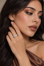 Load image into Gallery viewer, Maylaya Gems 1.27 ct Heart Lab-Grown Diamond Ring - LR-0030 — AI-generated young adult model in eveningwear / ภาพจำลองนางแบบสวมเครื่องประดับด้วย AI
