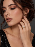 Load image into Gallery viewer, Maylaya Gems 1.5 ct Round Four-Prong Solitaire Lab-Grown Diamond Ring — AI-generated young adult model in eveningwear / ภาพจำลองนางแบบสวมเครื่องประดับด้วย AI
