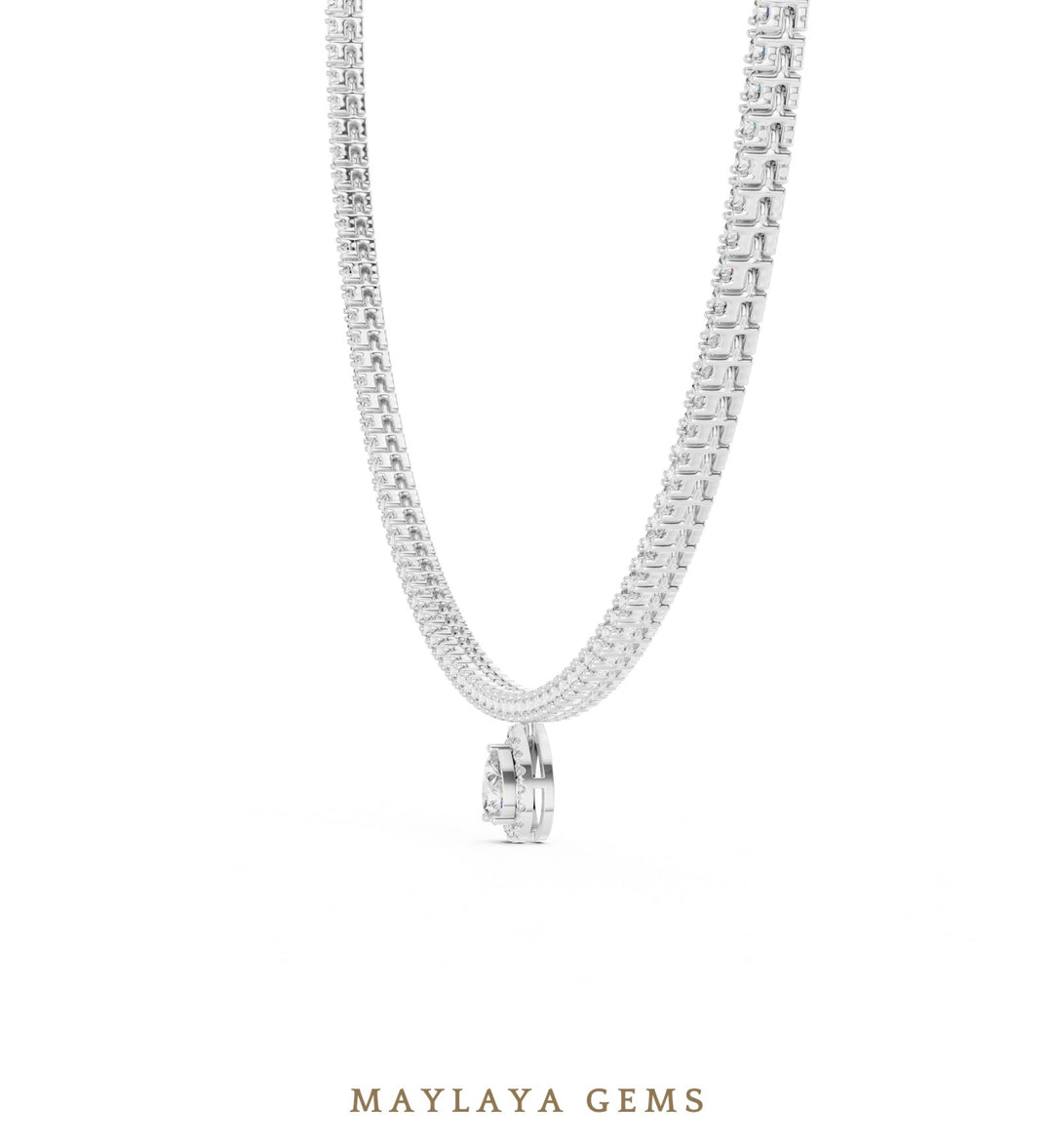 Maylaya Gems necklace in white gold