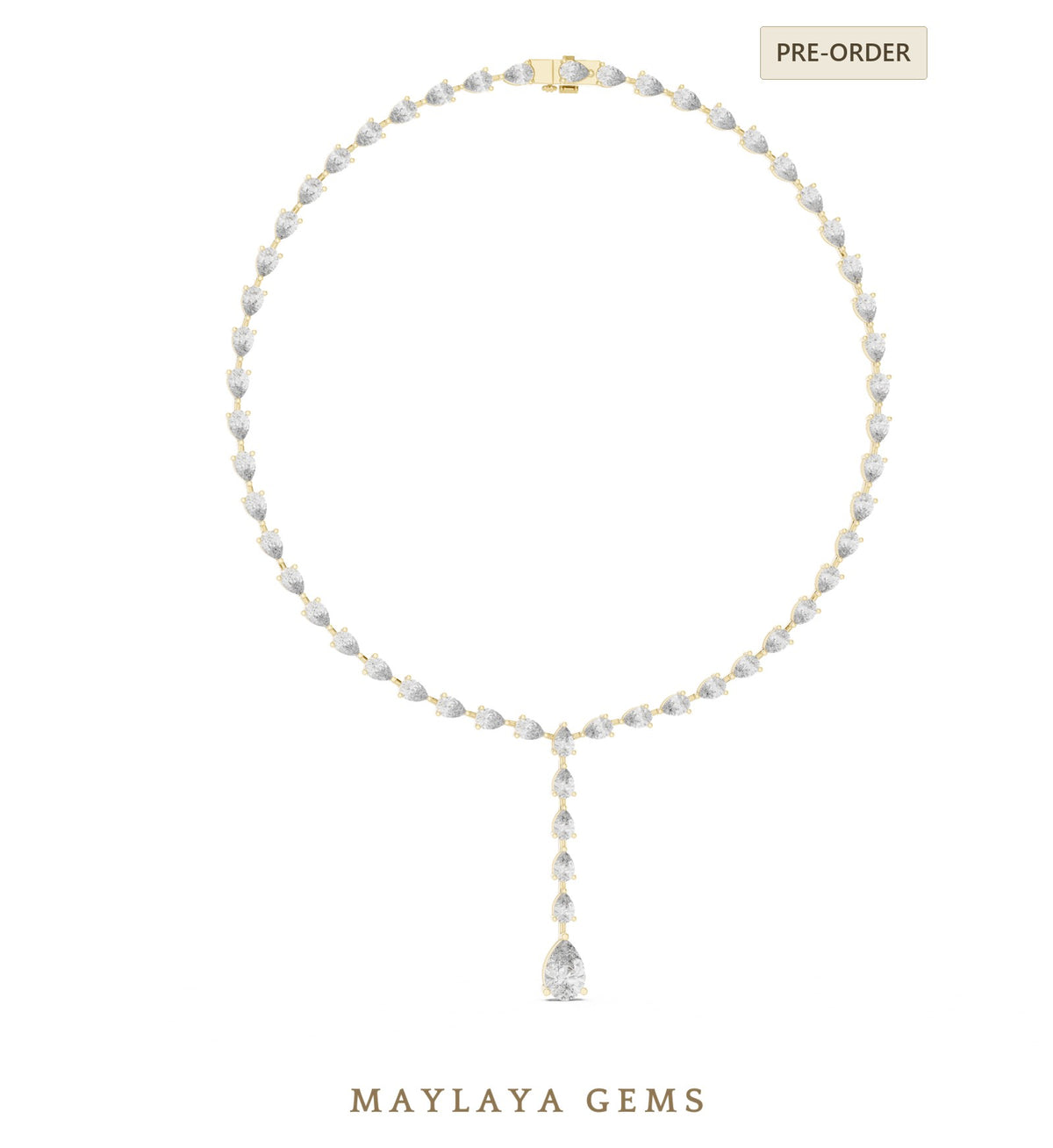 Maylaya gems necklace in yellow gold