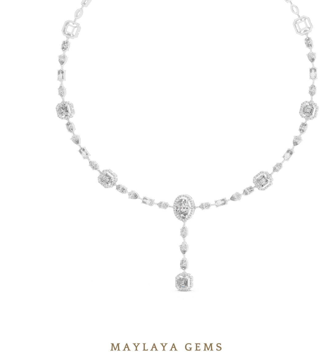 Maylaya Gems necklace in white gold