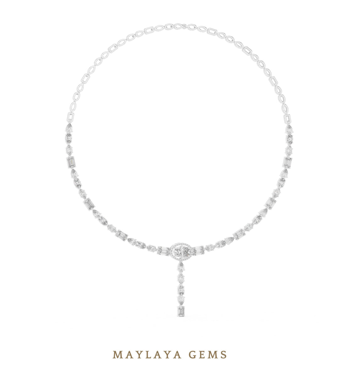 Maylaya Gems necklace in white gold