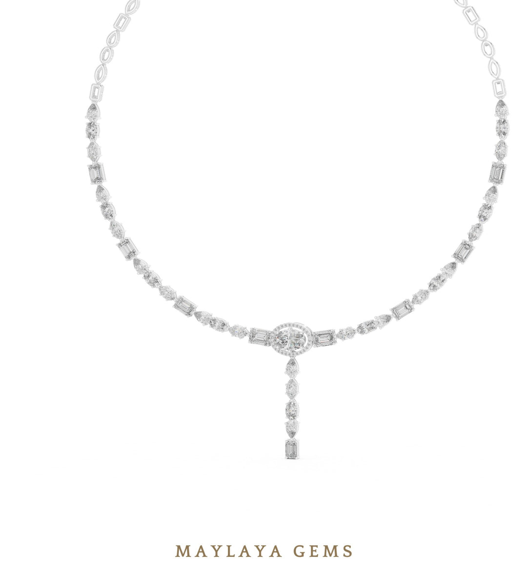 Maylaya Gems necklace in white gold