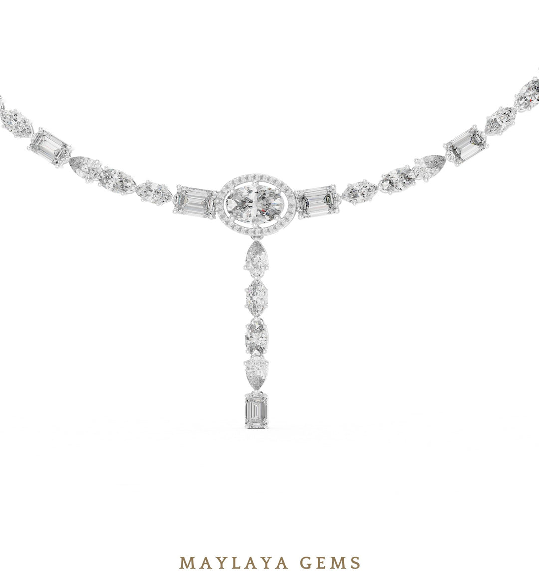Maylaya Gems necklace in white gold