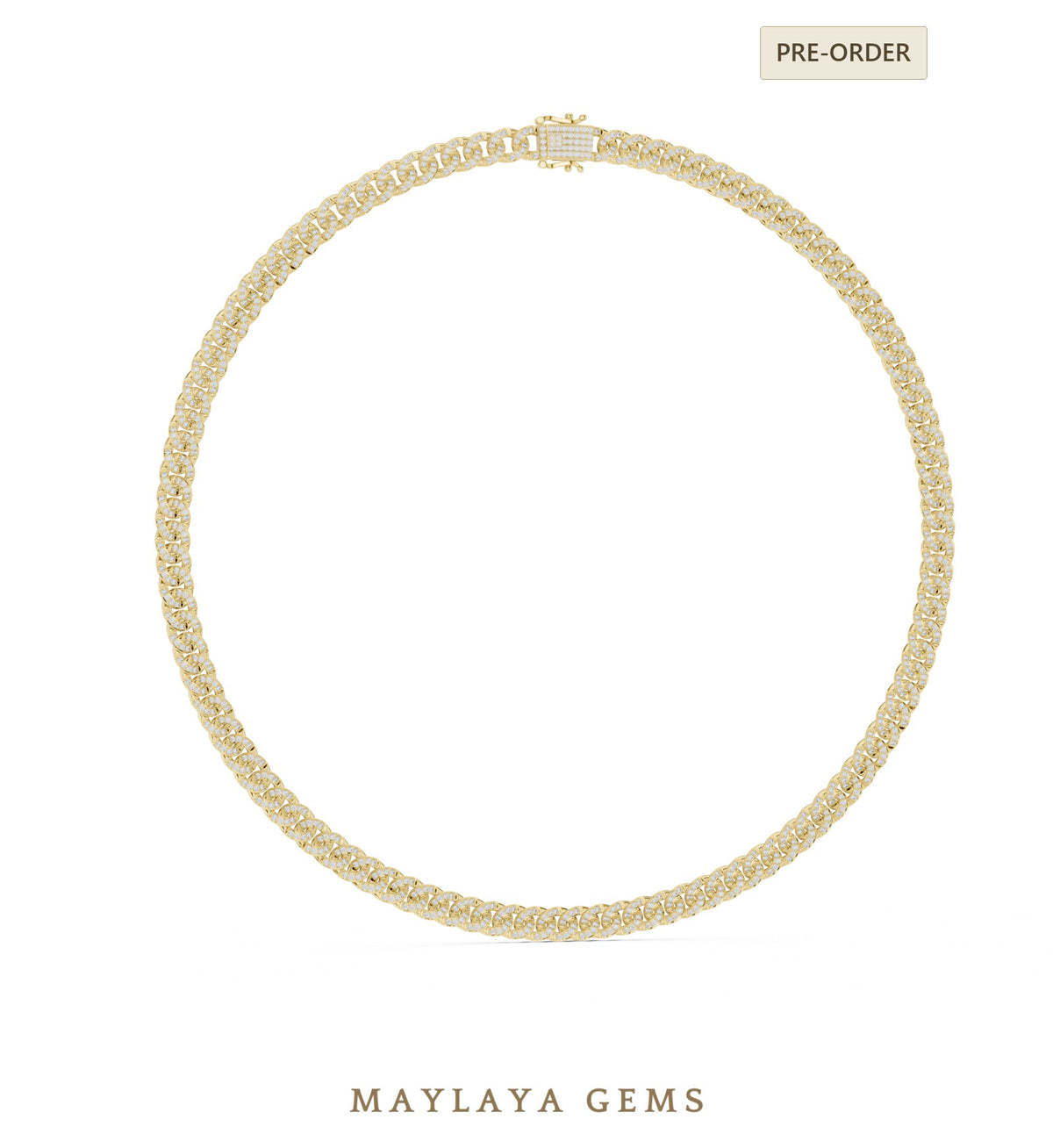 Maylaya gems necklace in yellow gold