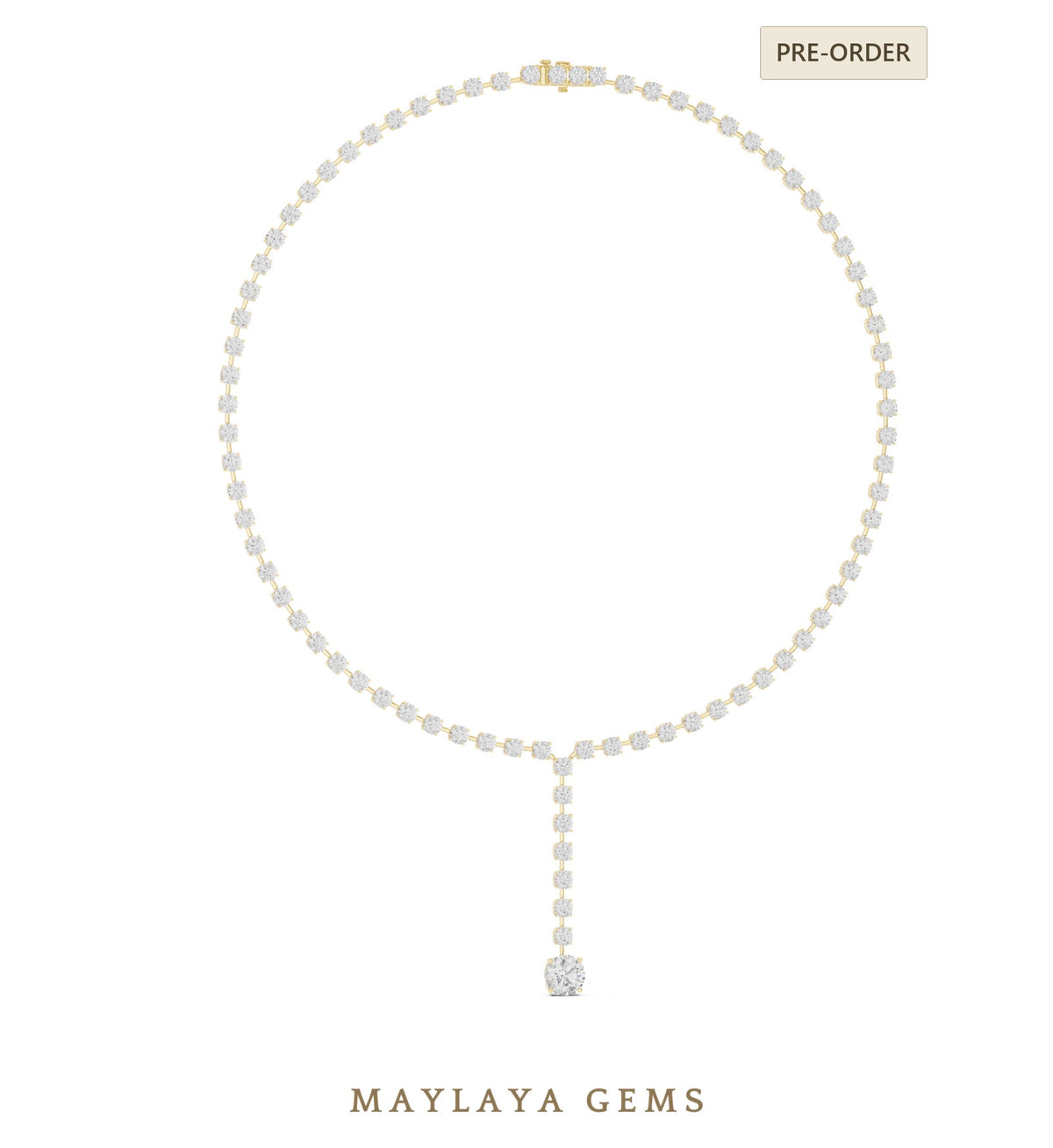 Maylaya gems necklace in yellow gold