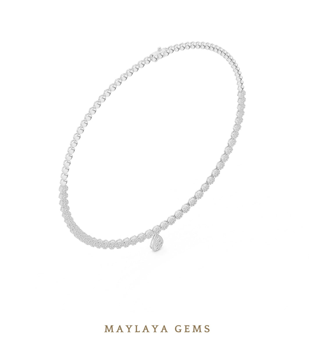 Maylaya Gems necklace in white gold
