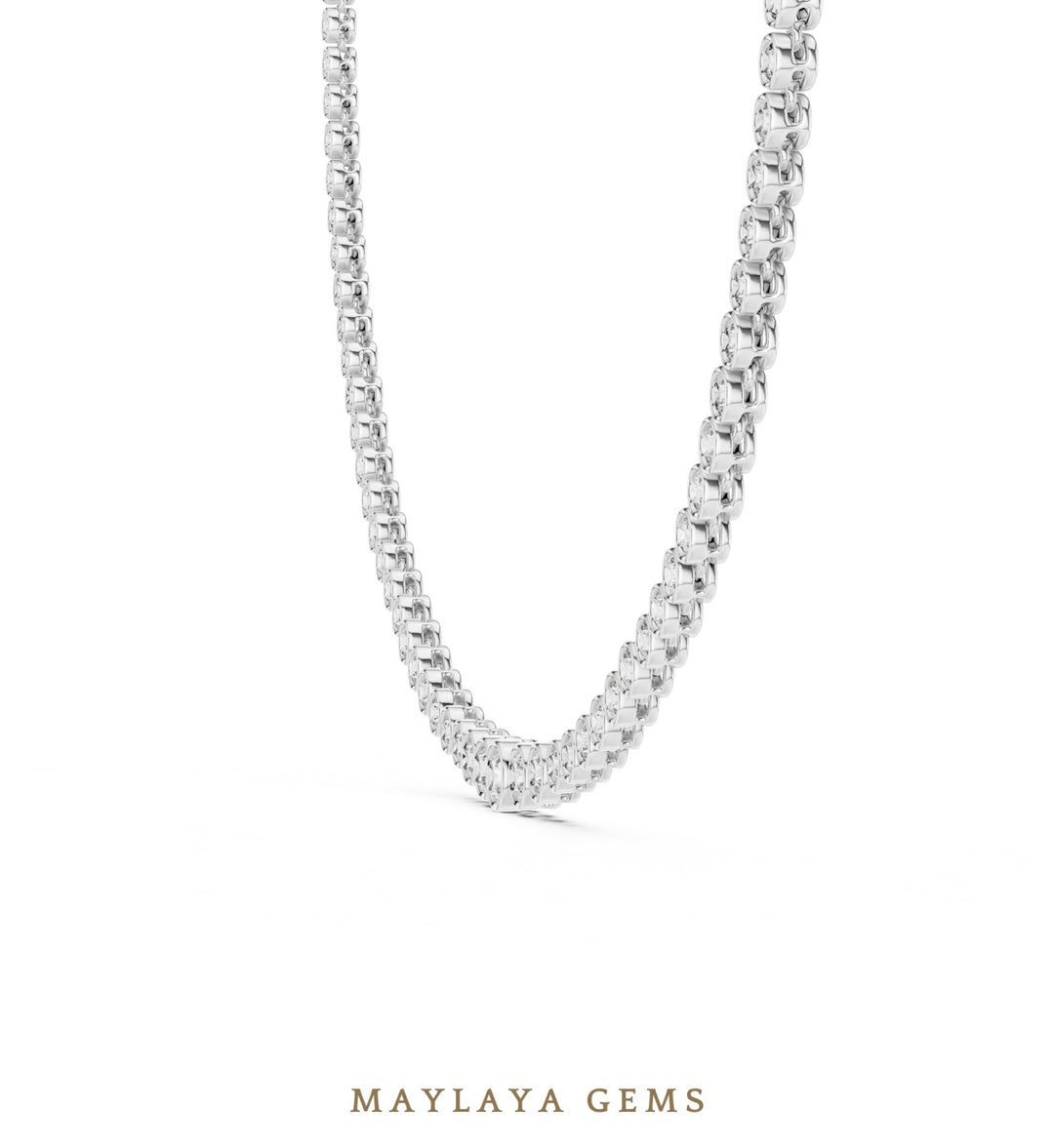 Maylaya Gems necklace in white gold