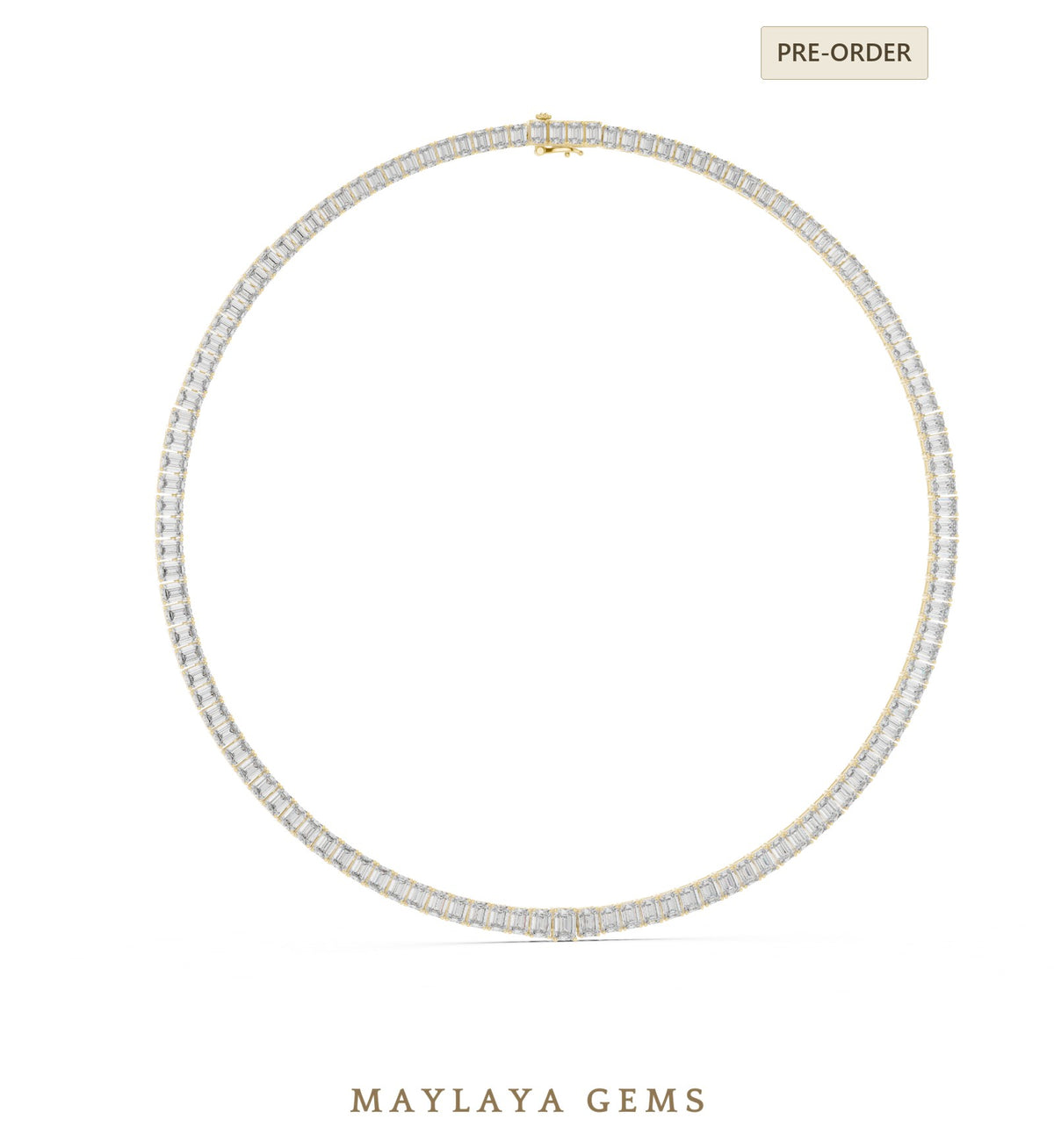 Maylaya gems necklace in yellow gold