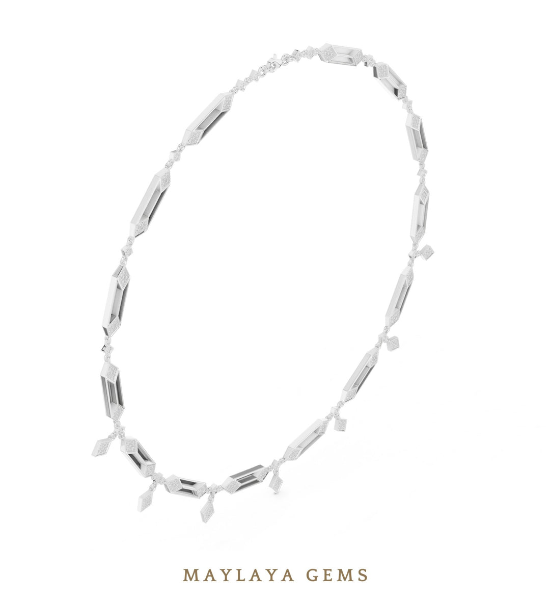 Maylaya Gems necklace in white gold
