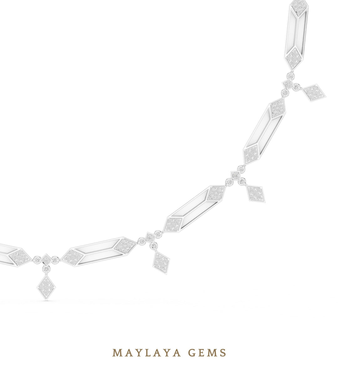 Maylaya Gems necklace in white gold