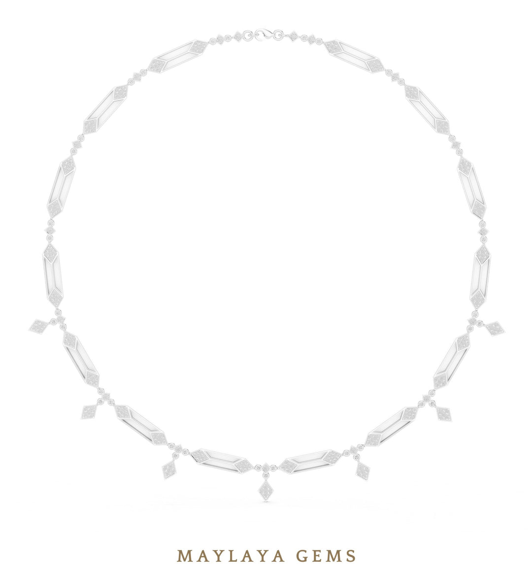 Maylaya Gems necklace in white gold