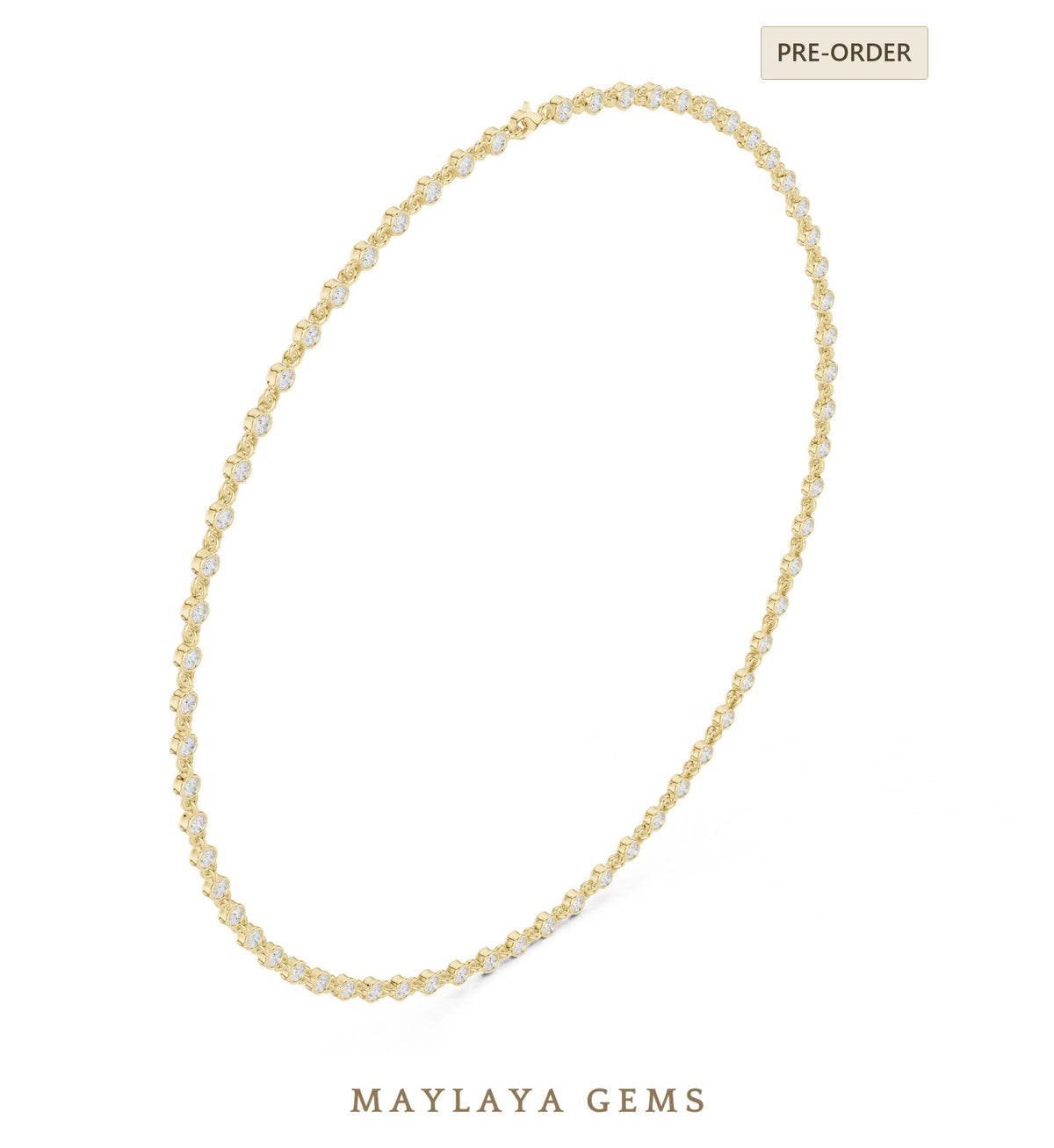 Maylaya gems necklace in yellow gold