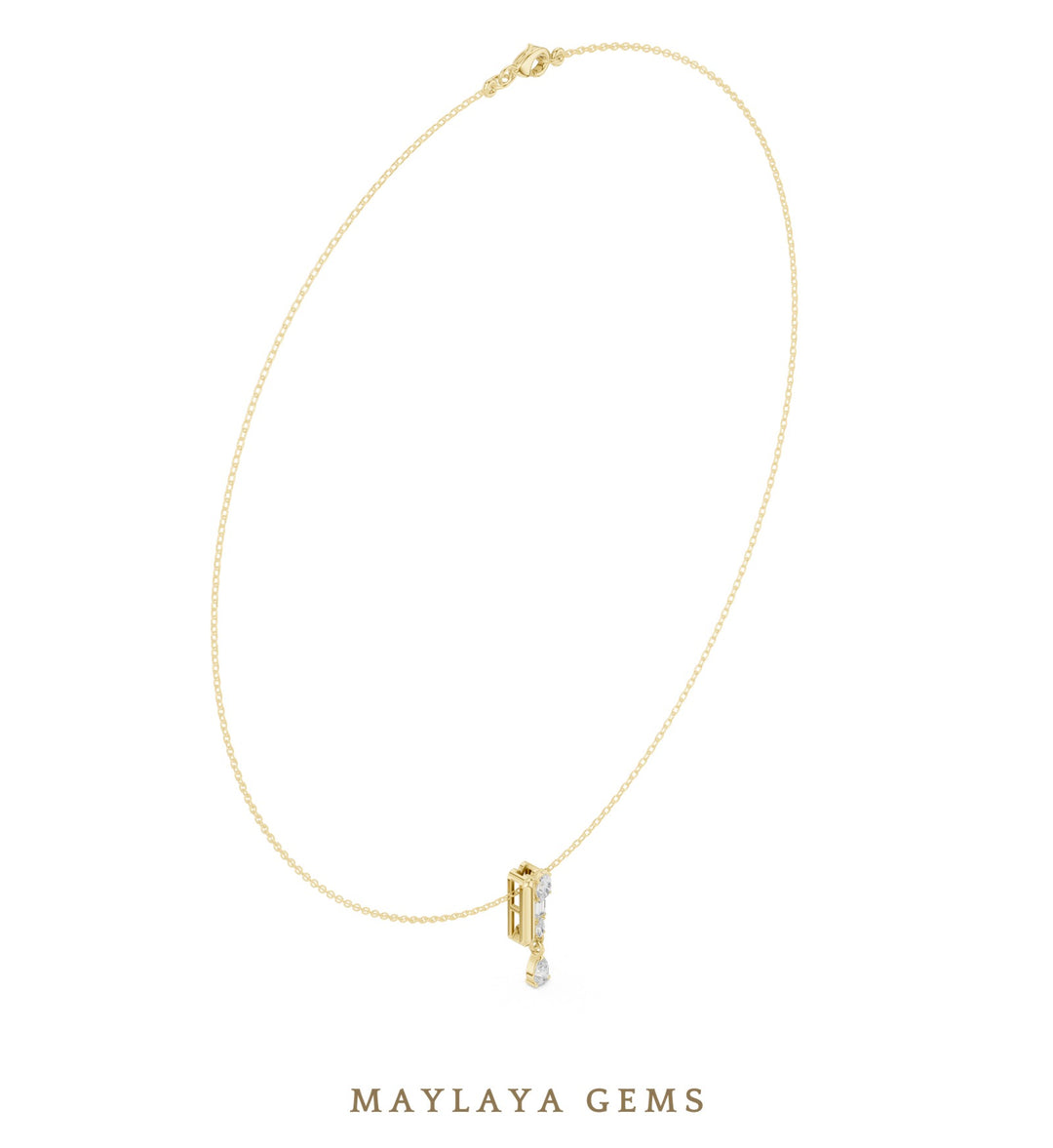 Maylaya Gems pendant in yellow gold - pendant only, chain not included