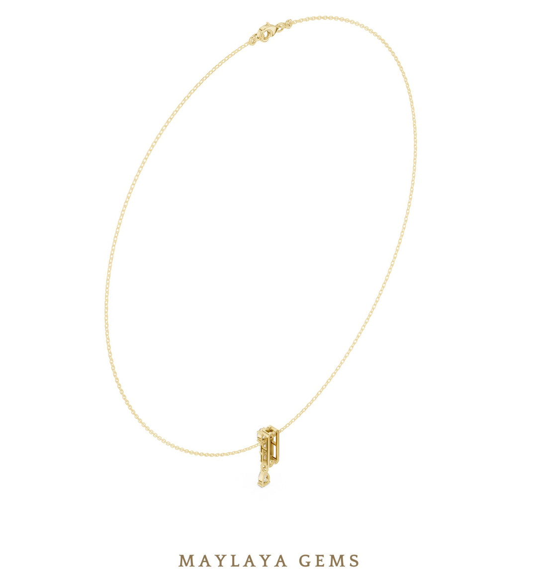 Maylaya Gems pendant in yellow gold - pendant only, chain not included