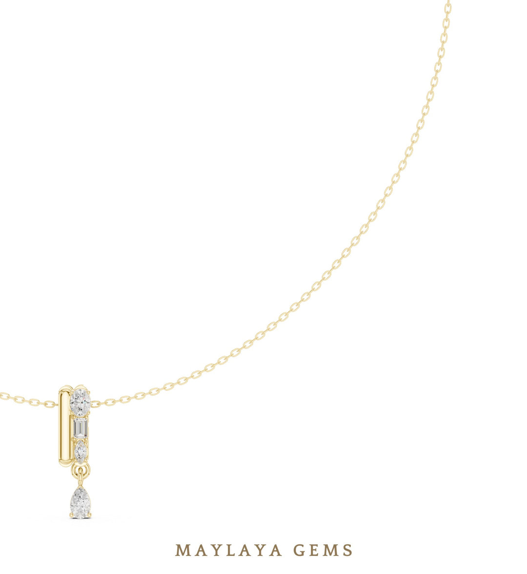 Maylaya Gems pendant in yellow gold - pendant only, chain not included
