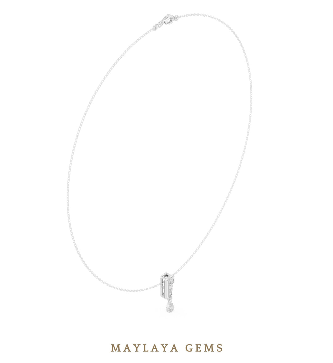 Maylaya Gems pendant in white gold - pendant only, chain not included