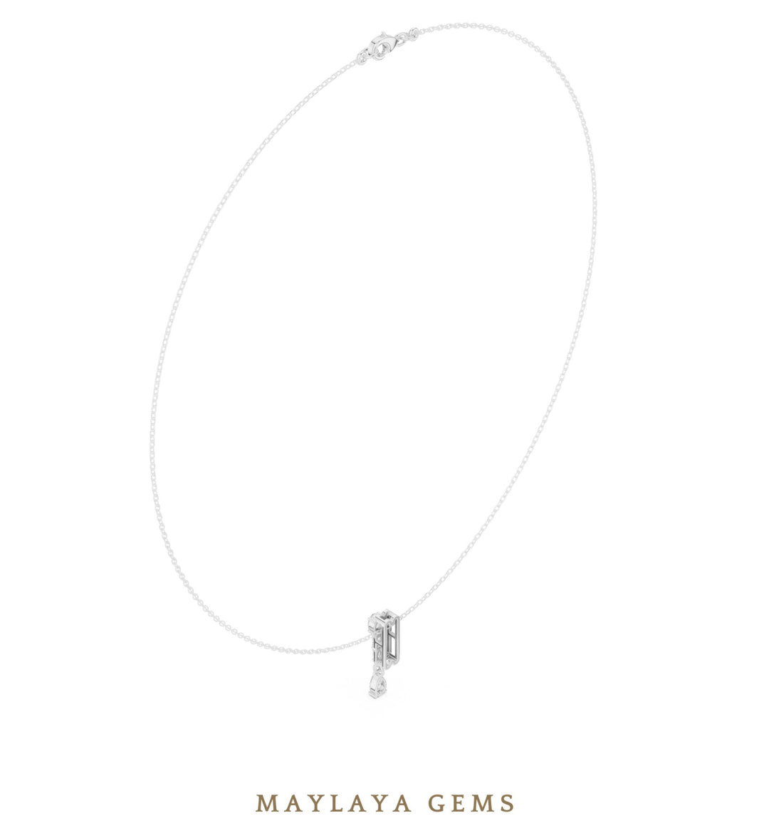 Maylaya Gems pendant in white gold - pendant only, chain not included