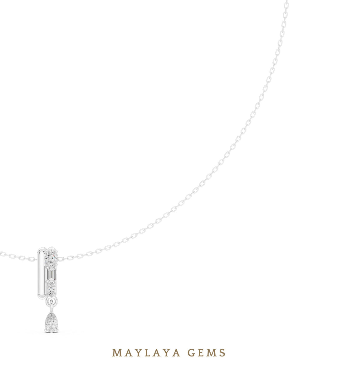 Maylaya Gems pendant in white gold - pendant only, chain not included