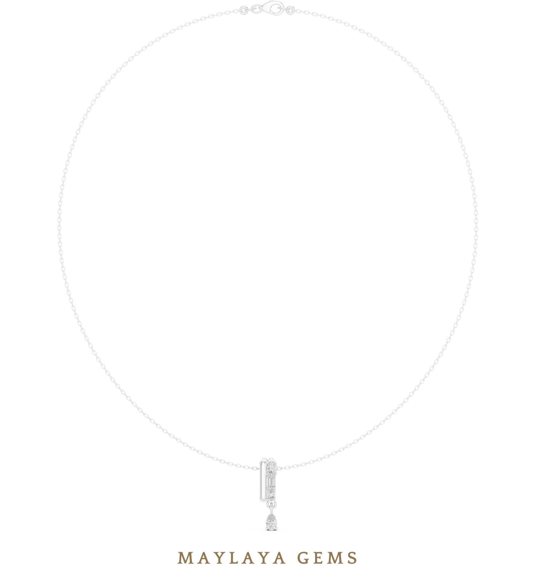 Maylaya Gems pendant in white gold - pendant only, chain not included