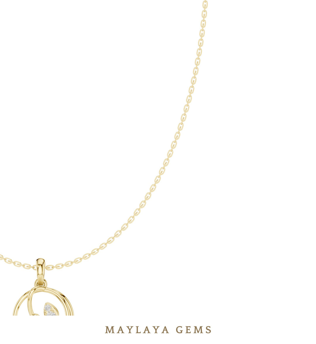 Maylaya Gems pendant in yellow gold - pendant only, chain not included