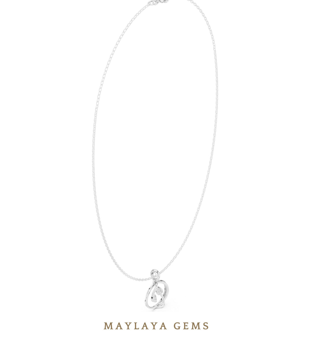 Maylaya Gems pendant in white gold - pendant only, chain not included