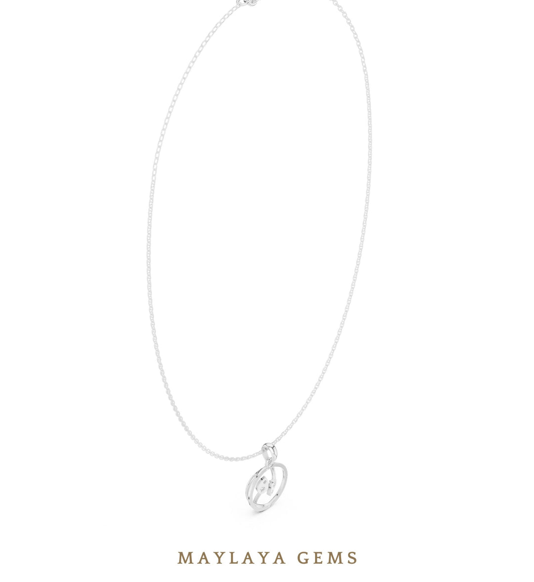 Maylaya Gems pendant in white gold - pendant only, chain not included