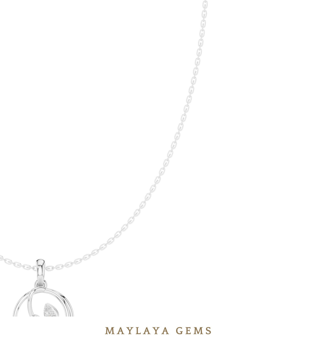 Maylaya Gems pendant in white gold - pendant only, chain not included
