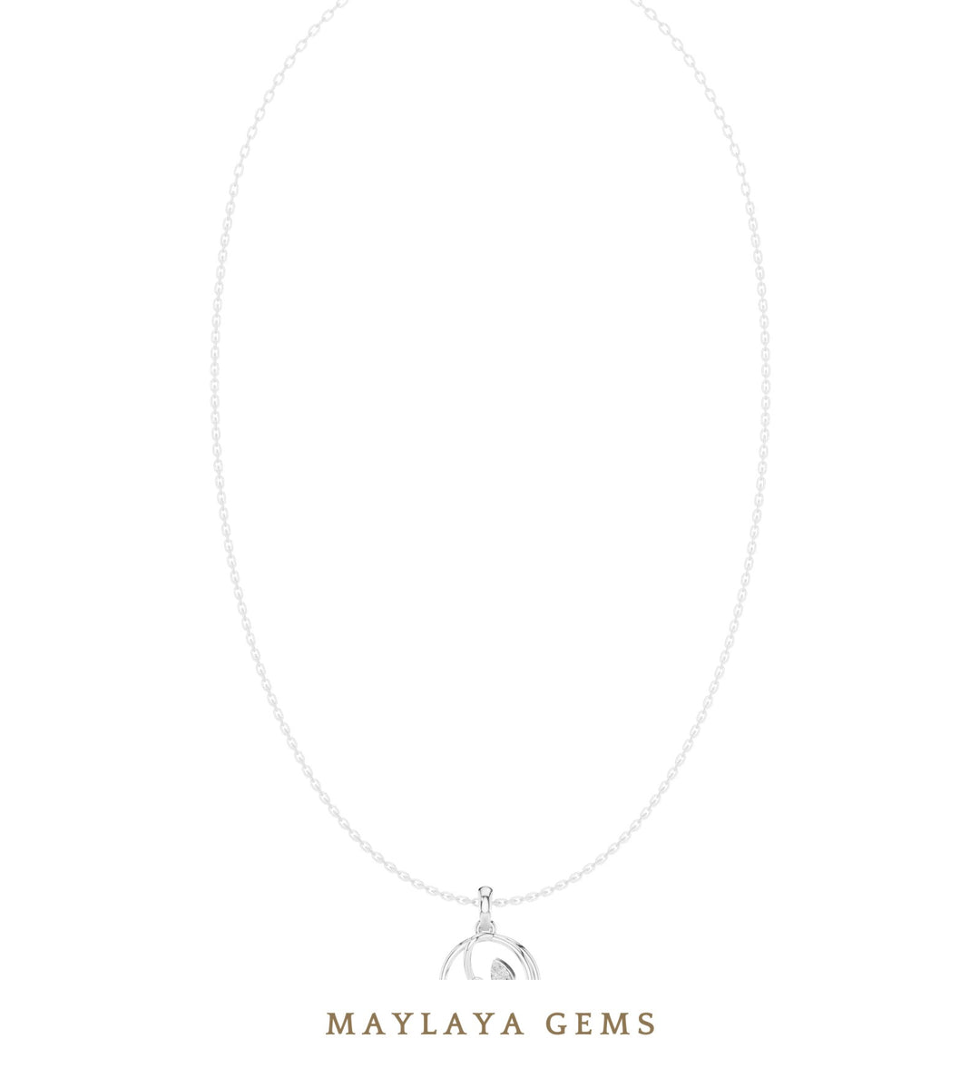 Maylaya Gems pendant in white gold - pendant only, chain not included