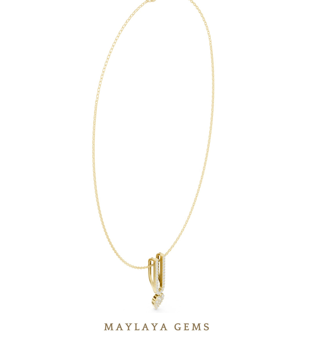 Maylaya Gems pendant in yellow gold - pendant only, chain not included