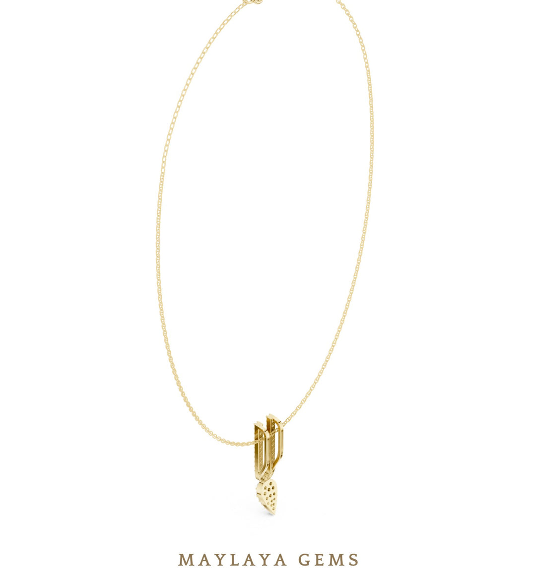 Maylaya Gems pendant in yellow gold - pendant only, chain not included