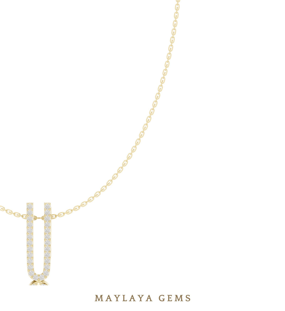 Maylaya Gems pendant in yellow gold - pendant only, chain not included
