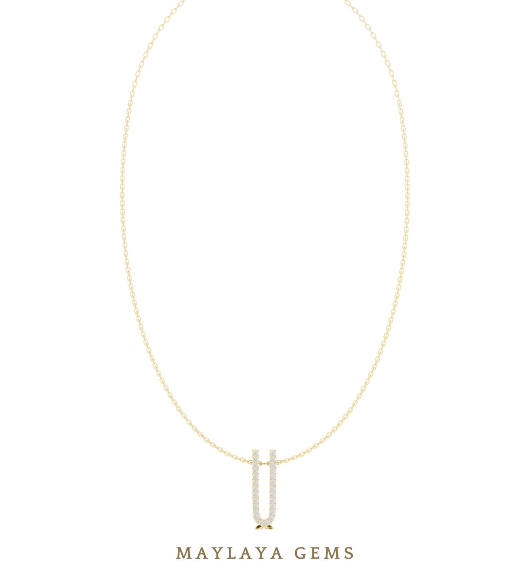 Maylaya Gems pendant in yellow gold - pendant only, chain not included
