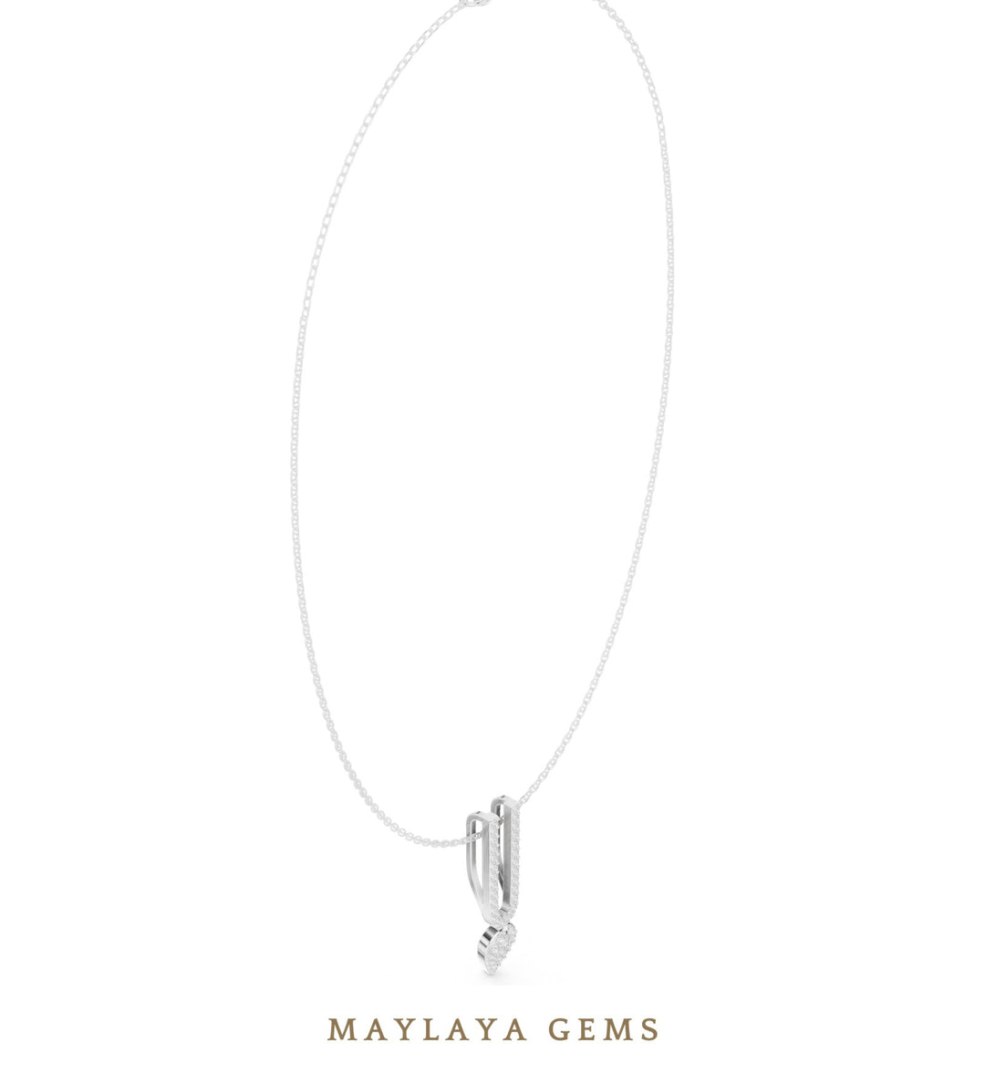 Maylaya Gems pendant in white gold - pendant only, chain not included