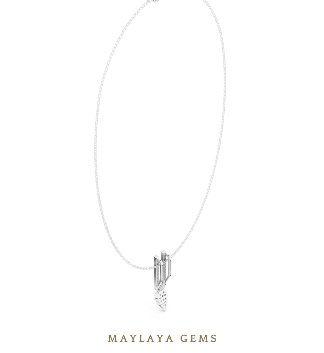 Maylaya Gems pendant in white gold - pendant only, chain not included