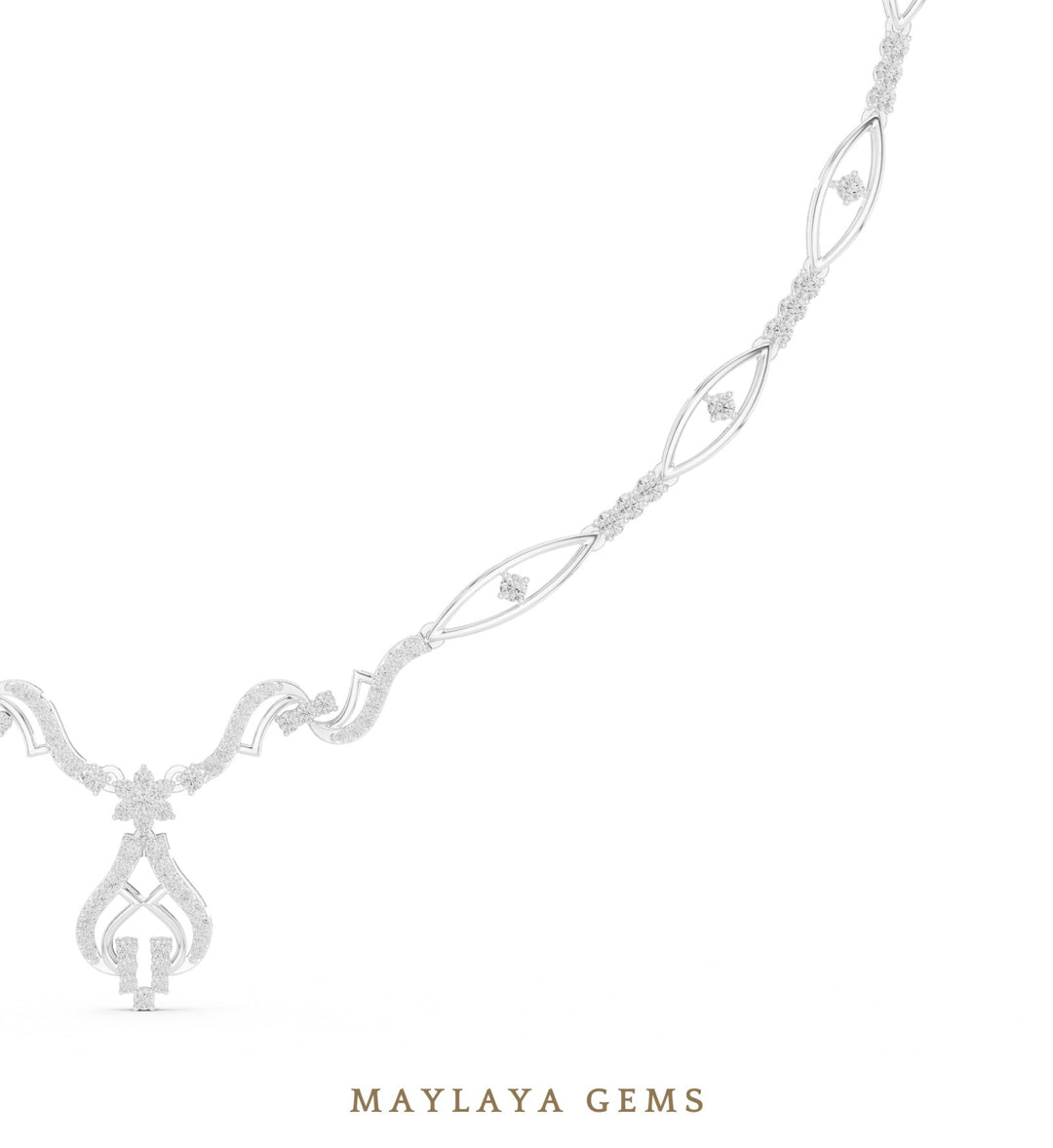 Maylaya Gems necklace in white gold