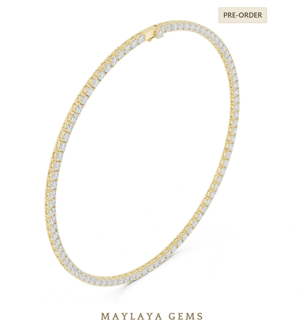 Maylaya gems necklace in yellow gold