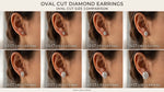 Load image into Gallery viewer, Maylaya Gems oval diamond earring size reference — carat weight per stone and approximate millimetre dimensions, not total pair weight.
