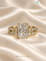 Load image into Gallery viewer, Maylaya Gems ST002 two-ring bridal set — front view
