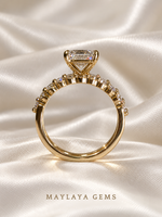 Load image into Gallery viewer, Maylaya Gems ST002 two-ring bridal set — side view
