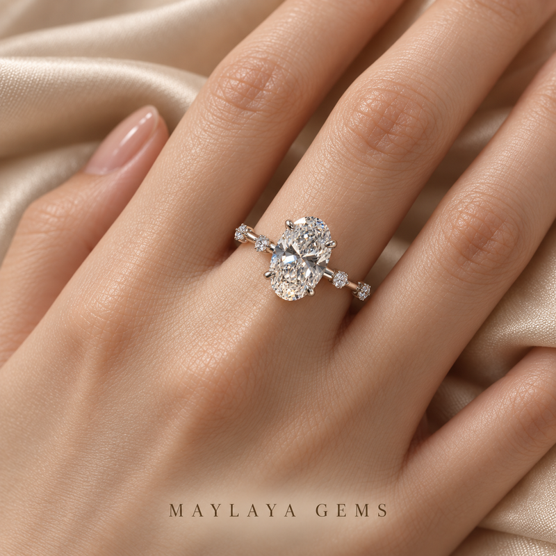 Maylaya Gems STK99 ring worn on a model's hand — realistic angle and fit