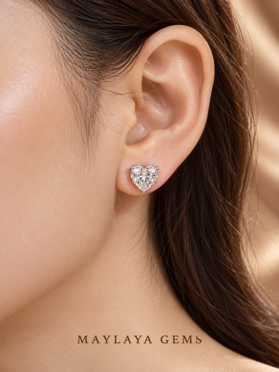 Maylaya Gems Stk3 earrings worn on a model's ear