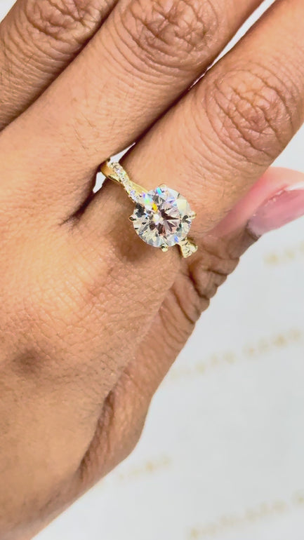 9K Gold 2.56 ct Round Diamond Ring | Maylaya Gems product video