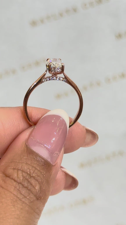 9K Gold 1.06 ct Oval Diamond Ring | Maylaya Gems product video